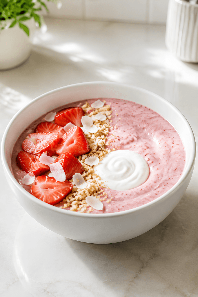 Strawberry Cheesecake Smoothie Bowl